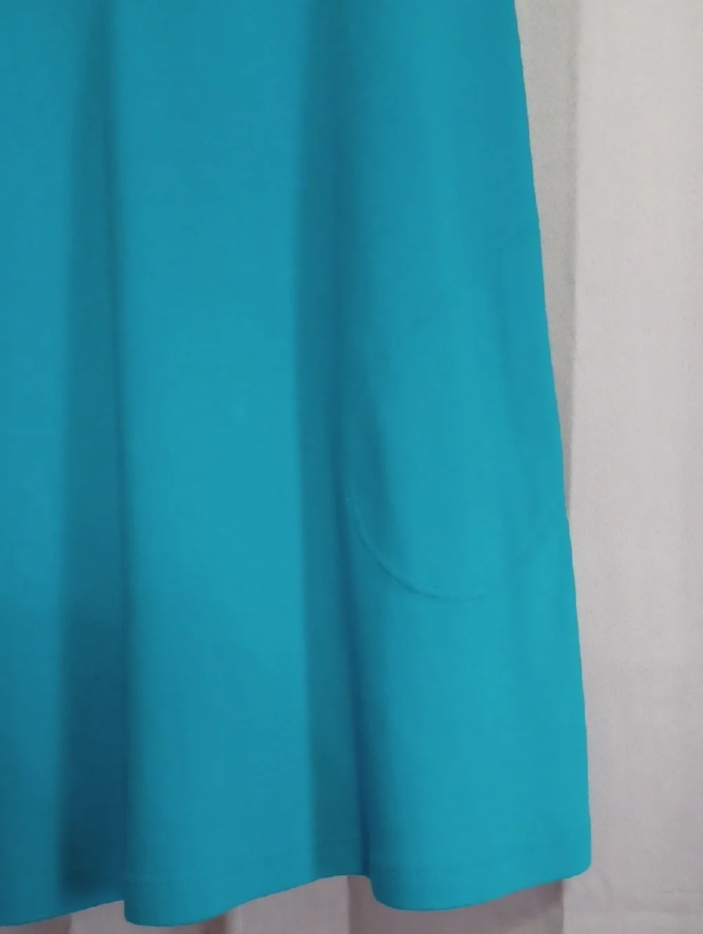 Go Softly Patio Turquoise Seahorse Tunic Midi Dress Embroidered Sequins Pockets